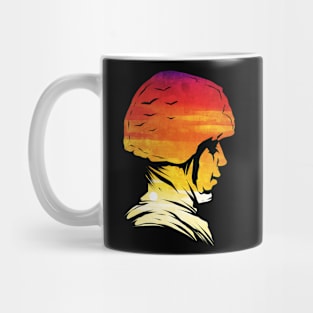 Soldier Head Helm Sundown 4th Of July Veterans Day Mug